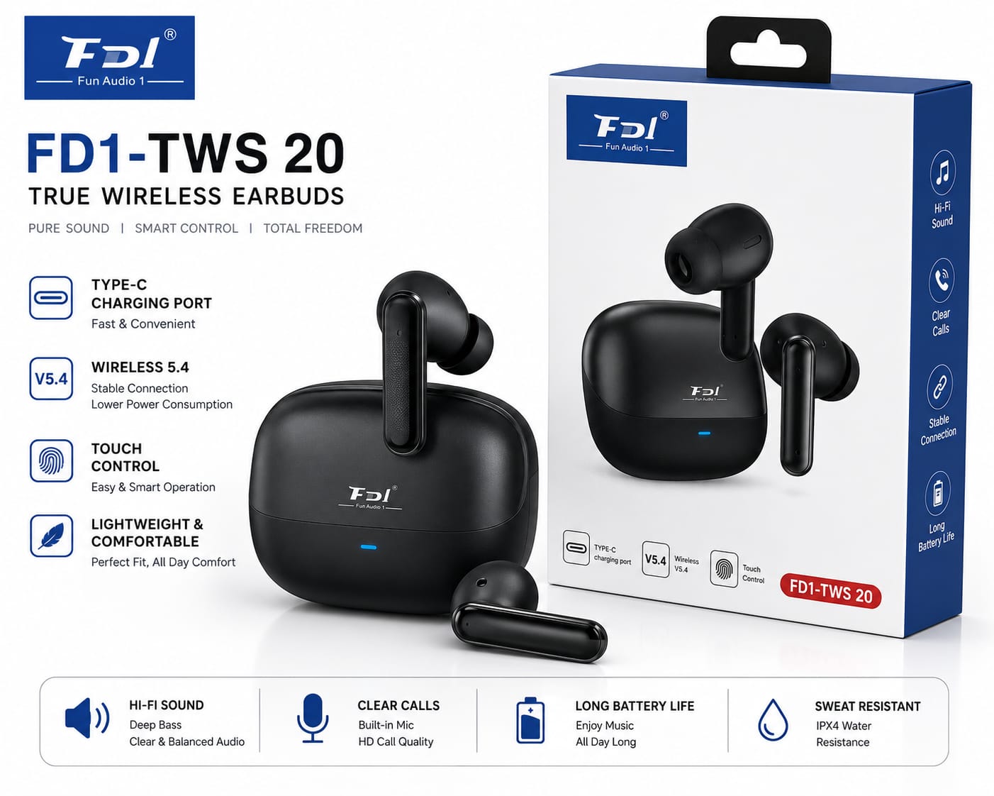 fdi tws 22 wireless earbuds – crystal clear sound & all day comfort fdi tws 22 wireless earbuds – crystal clear sound & all day comfort