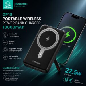 vdenmenv dp18 portable wireless charger power bank – 10000mah