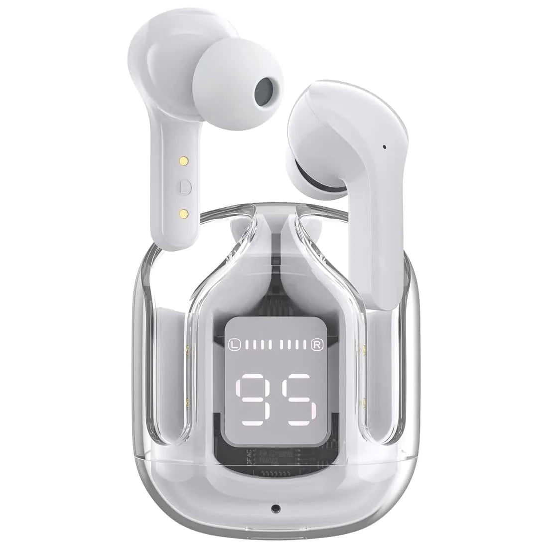 air31 tws wireless earbuds, transparent crystal bluetooth 5.3 headphones with led digital display, heavy bass stereo & noise reduction, ipx5 waterproof sports earphones air31 tws wireless earbuds, transparent crystal bluetooth 5.3 headphones with led digital display, heavy bass stereo & noise reduction, ipx5 waterproof sports earphones